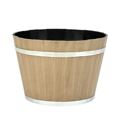 Whiskey Barrel Planters, 4 Pack 300mm Plastic With Drainage