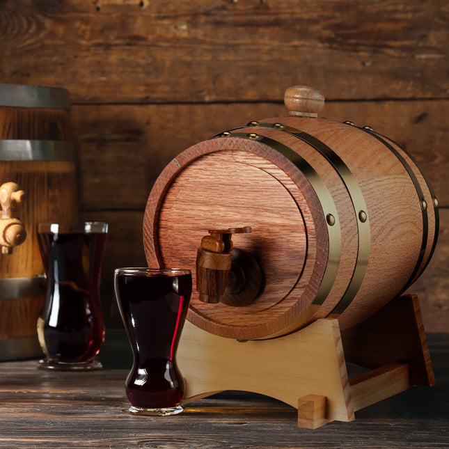 Viskija muca ar krānu, 1,25 l, ozolkoka