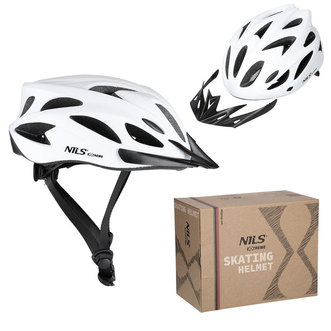 Balta velosipēda ķivere, M izmērs (51-60 cm)