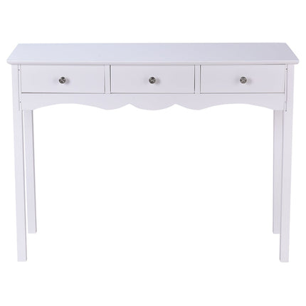 Balts rakstāmgalds ar 3 atvilktnēm, MDF, 100x32x75 cm