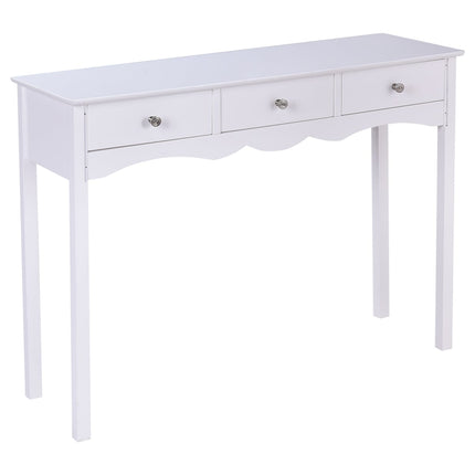Balts rakstāmgalds ar 3 atvilktnēm, MDF, 100x32x75 cm