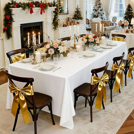 White Rectangle Tablecloths, 10-Pack, 70 x 120 in