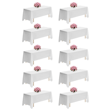 White Rectangle Tablecloths, 10-Pack, 70 x 120 in