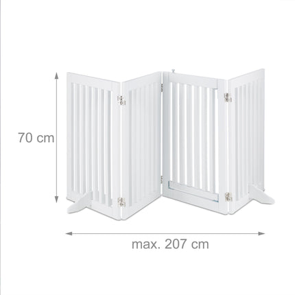 Balti drošības vārti ar durvīm 70 cm