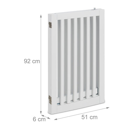Balti drošības vārti ar durvīm 92 cm
