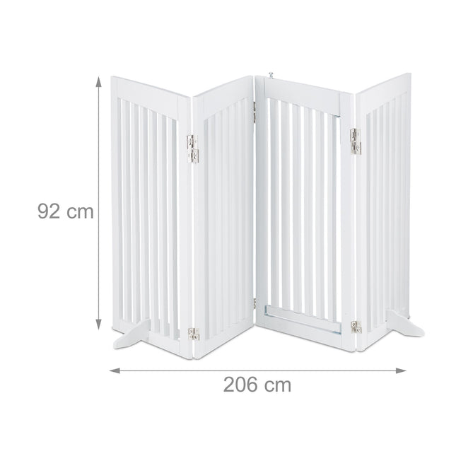 Balti drošības vārti ar durvīm 92 cm