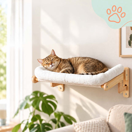 Window Cat Hammock with Suction Cups and Wall Mount, Cream, Max. 18 kg