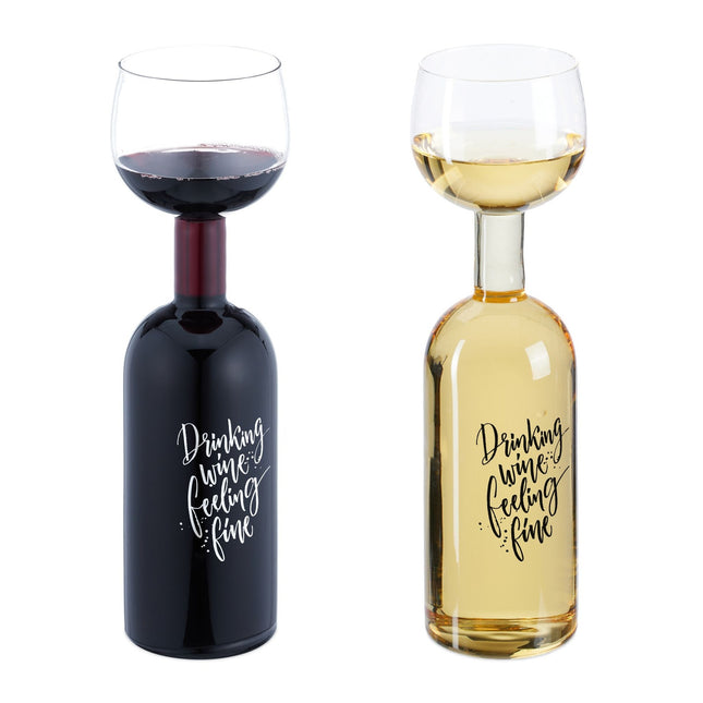 Vīna pudeles glāze - 750 ml tilpums, jautra dāvana vīna cienītājiem