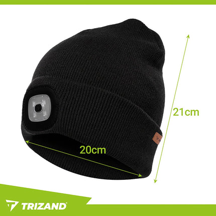 Ziemas cepure ar lukturīti - melna Trizand 22663
