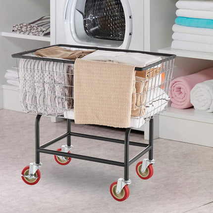 Wire Laundry Cart, 2.8 Bushel, Steel, 4 In Casters