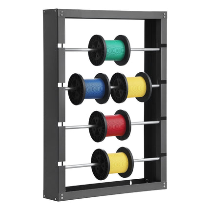 Wire Spool Rack, Wall Mount, 4 Rods, 150 lb Capacity
