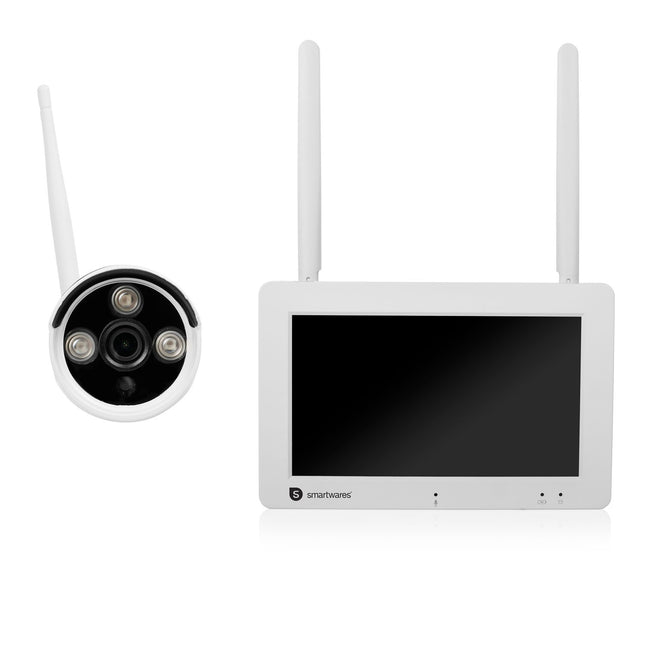 Wireless Security Camera Set, 2K Resolution, 7"" Screen, App-Controlled