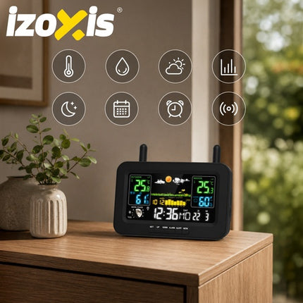 Bezvadu meteoroloģiskā stacija ar LCD displeju un sensoru