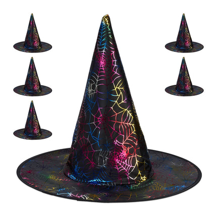 Witch's hat with cobwebs 6-pack