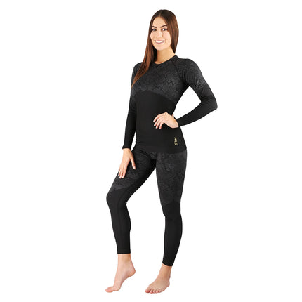 Sieviešu termoaktīvās apakšveļas komplekts, melns, L/XL