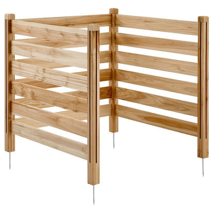 Wood Privacy Fence Screen 36x36, 3-Panel, Metal Stakes