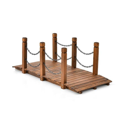 Koka dārza tiltiņš, egles koks, drošības ķēdes, 150 cm