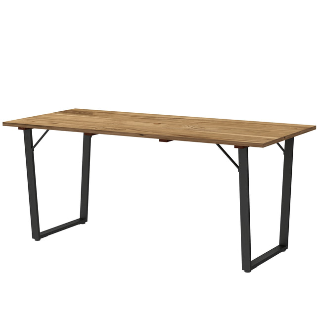 Koka dārza galds 175x80 cm, laikapstākļiem izturīgs balkona galds ar lietussarga caurumu, bufetes galds, kempinga galds 6 personām, terases galds, āra ēdamgalds dārzam, terasei, balkonam, brūns |