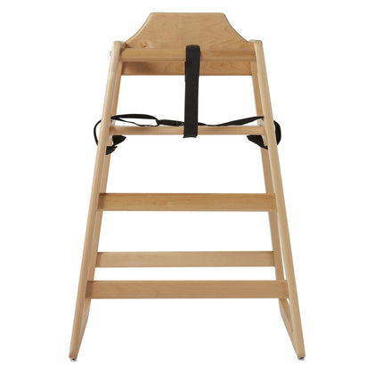 Wooden High Chair, Birch Wood, Stackable Easy-Clean