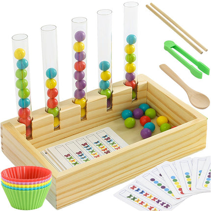 Koka Montessori izglītojoša rotaļlieta, skaitīšana un krāsas