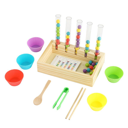 Koka Montessori izglītojoša rotaļlieta, skaitīšana un krāsas