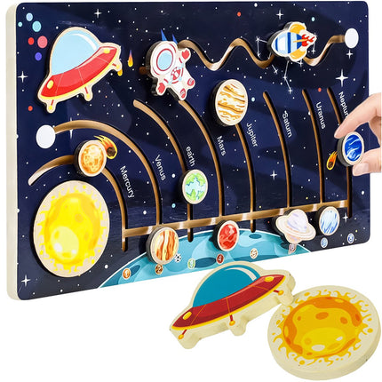 Wooden Montessori Solar System Puzzle for Kids