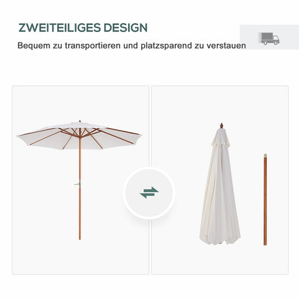 Garden parasol, 2.5 M Cream – Balcony parasol