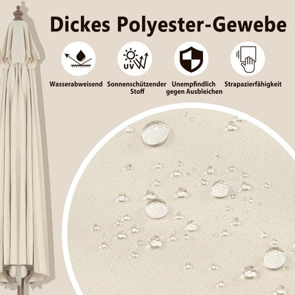Koka terases saulessargs, 270 cm, regulējams slīpums, bēšs