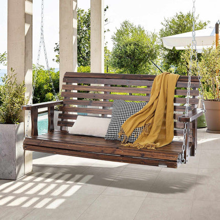 Wooden Porch Swing 4.5 ft, 880 lb Capacity, Chains