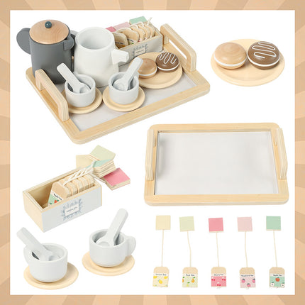Wooden Tea Set for Kids – 16-Piece Play Set