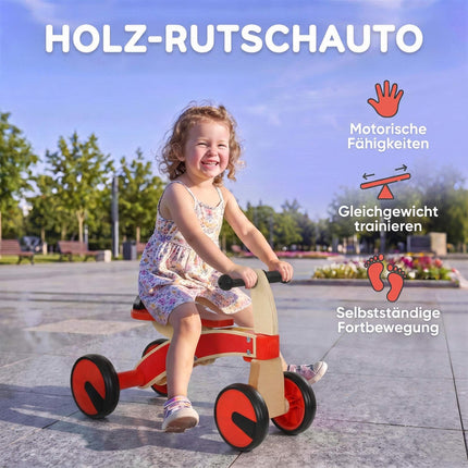 Koka mazuļu braucamā automašīna, sarkana, EVA riteņi, vecums 2-3 gadi
