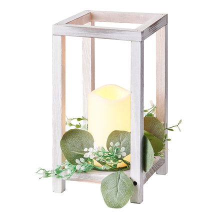 Wooden Wedding Lantern Centerpiece Set, 12 Pack With LED Candles