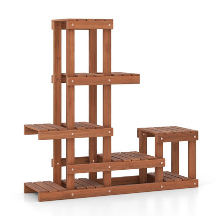 Koka augu plaukts ar 6 līmeņiem, puķu plaukts, puķu statīvs, puķu kāpnes 90 x 25 x 91,5 cm