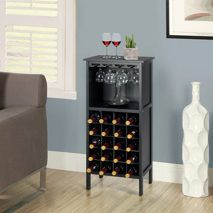 Wooden wine rack, bottle rack, wine stand, wooden shelf, wine cabinet, colonial style, black