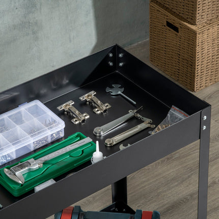 Workshop trolley, 2-level steel, 150 kg load capacity
