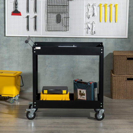Workshop trolley, 2-level steel, 150 kg load capacity