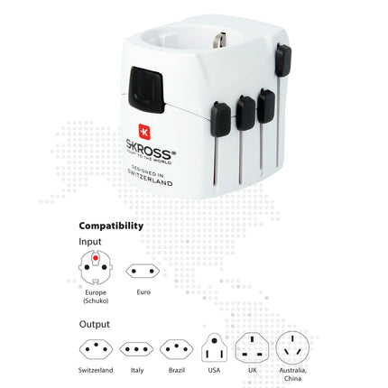 World travel adapter PRO Grounded