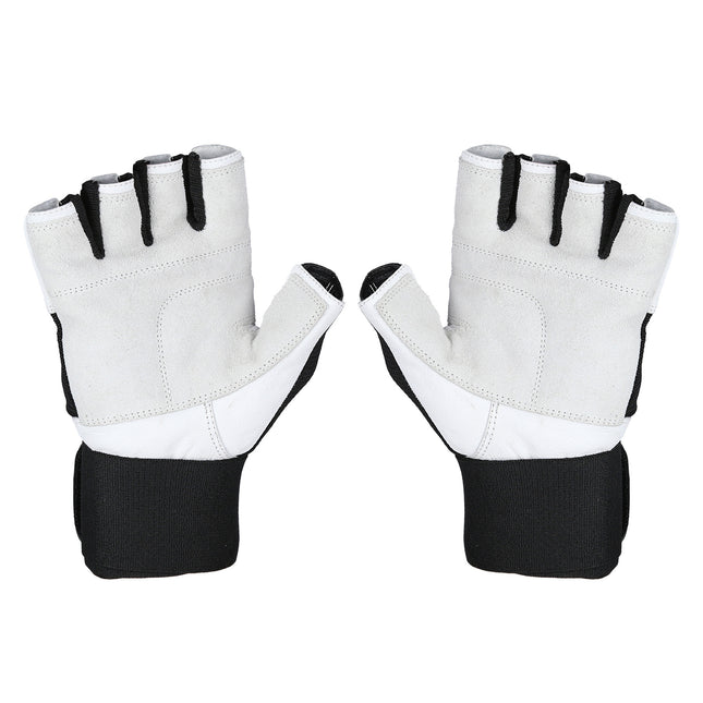 XL Fitness Gloves, White-Black, RST04 Size