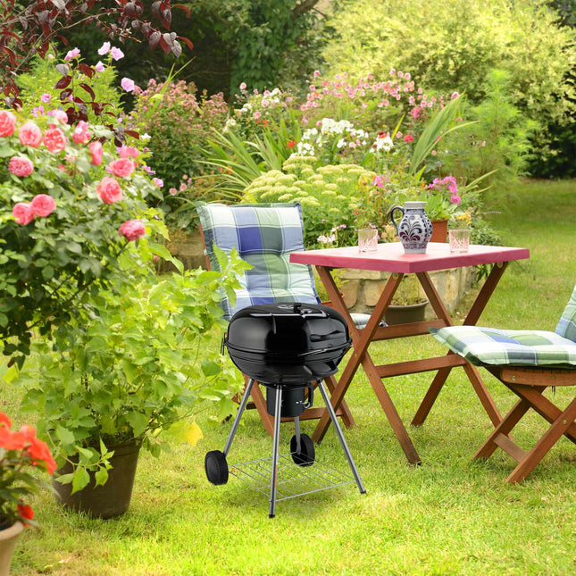 XXL katla BBQ grils ar riteņiem, liela gatavošanas virsma