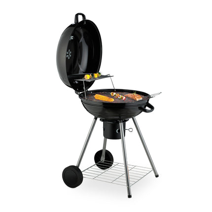 XXL katla BBQ grils ar riteņiem, liela gatavošanas virsma