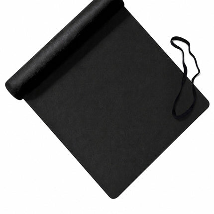 Yoga and Pilates Mat 5 mm with Carrying Strap, 68 x 183 cm, Black