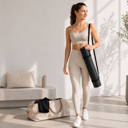 Yoga and Pilates Mat 5 mm with Carrying Strap, 68 x 183 cm, Black