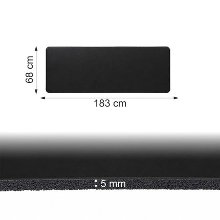 Yoga and Pilates Mat 5 mm with Carrying Strap, 68 x 183 cm, Black