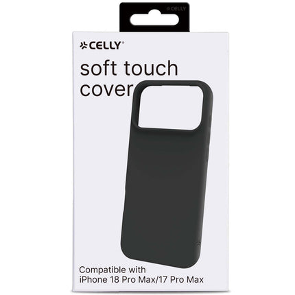 iPhone 18/17 Pro Max mīksts gumijas maciņš – melns