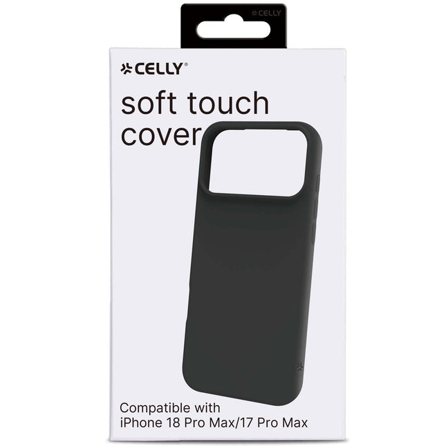 iPhone 18/17 Pro Max mīksts gumijas maciņš – melns