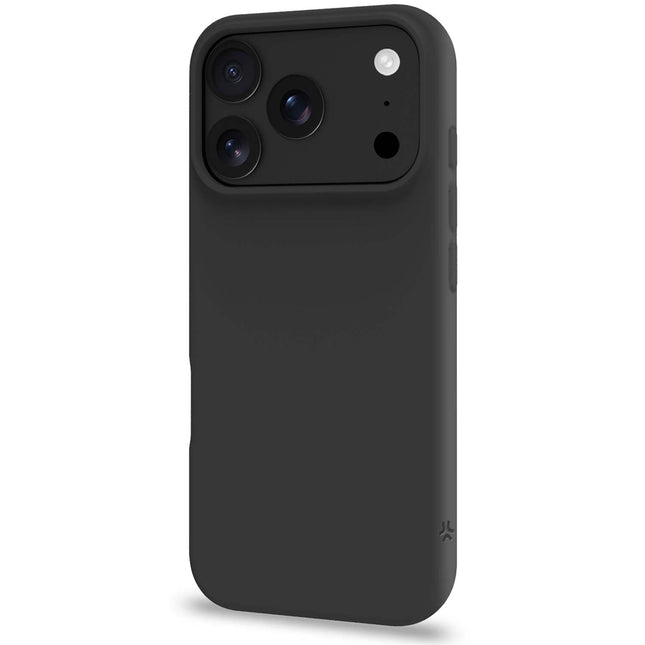 iPhone 18/17 Pro mīksts gumijas maciņš – melns, zīdains pārklājums