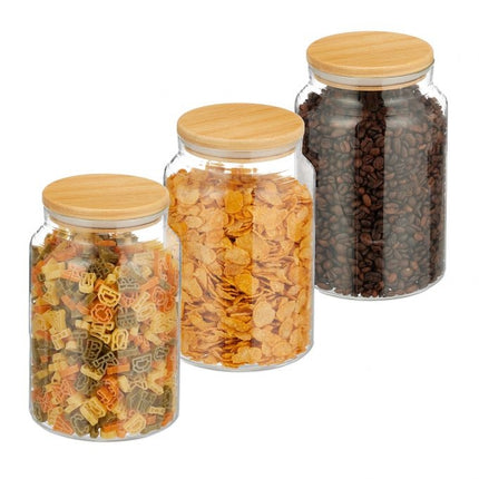 3 uzglabāšanas burku komplekts ar vākiem 1500 ml