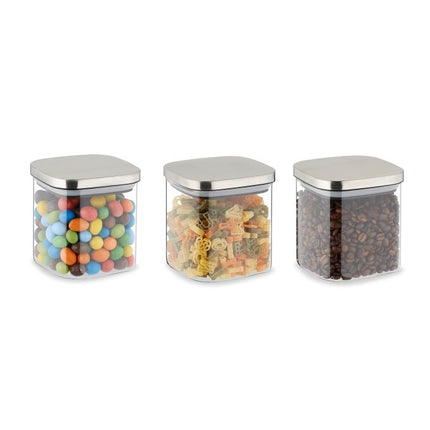 3 uzglabāšanas burku komplekts ar vākiem, 600 ml