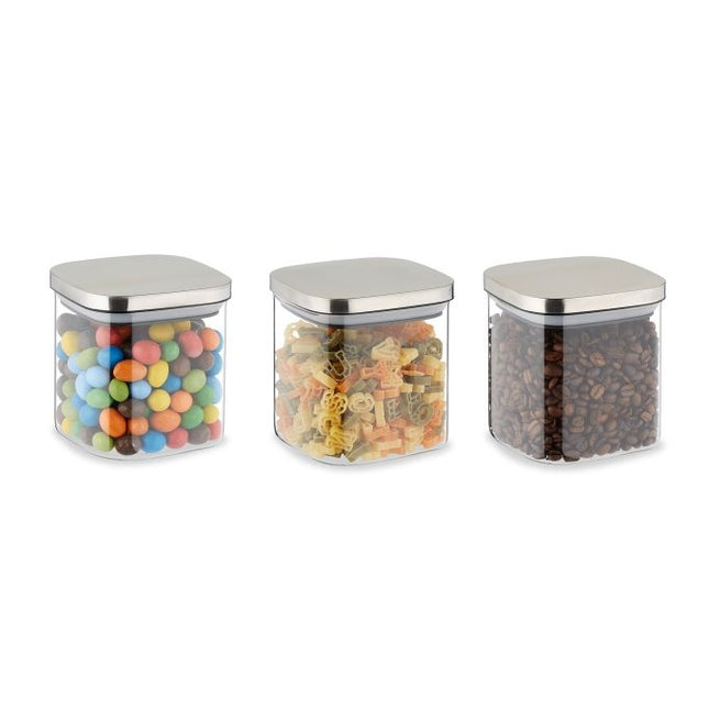 3 uzglabāšanas burku komplekts ar vākiem, 600 ml