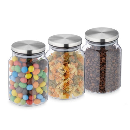 3 uzglabāšanas burku komplekts ar vākiem, 700 ml